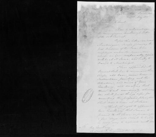 Correspondance de James Leith, commandant en chef des forces armées britanniques dans les îles anglaises du Vent et de l'Amérique, à Vaugiraud, 27 mai 1815-septembre 1816. - 39 pièces, nombreuses lettres en anglais.